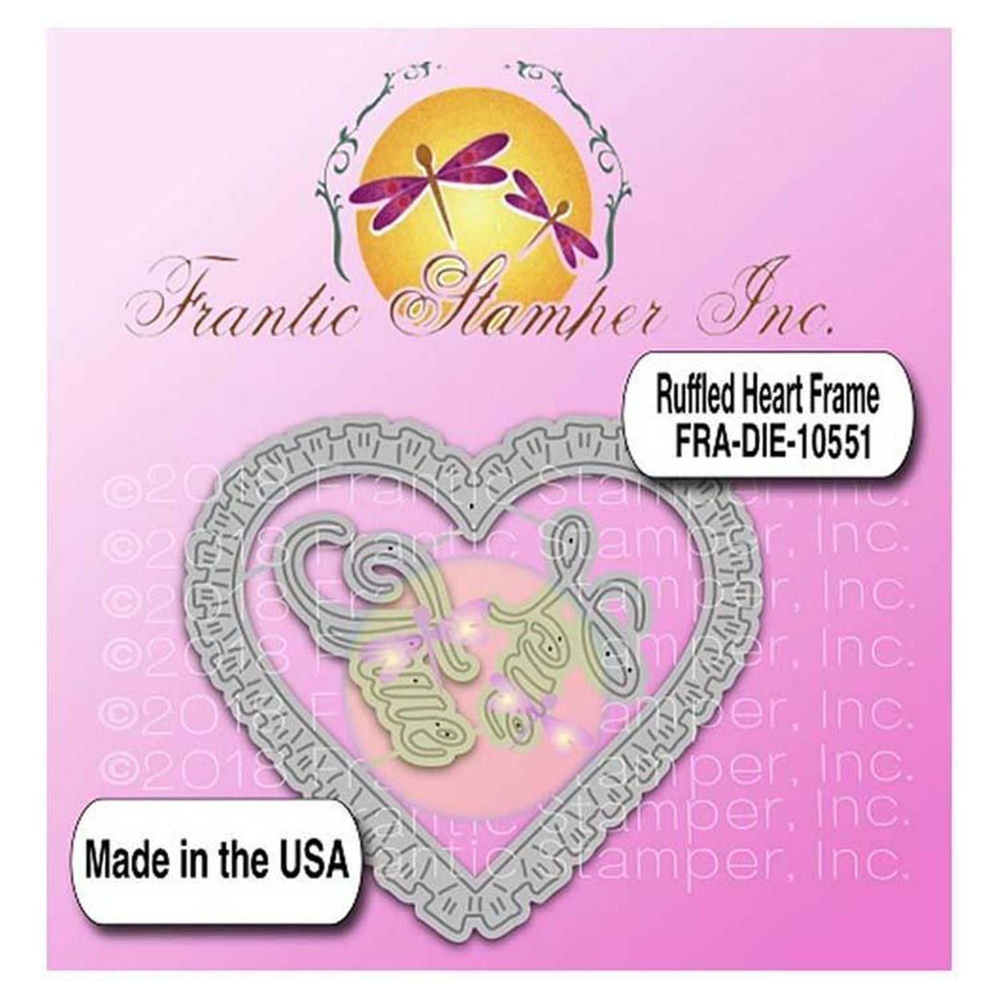 Frantic Stamper Precision Die - Ruffled Heart Frame