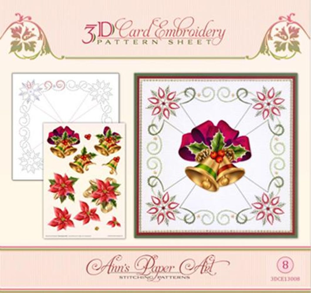 Ann Paper Embroidery Pattern - Christmas Bells