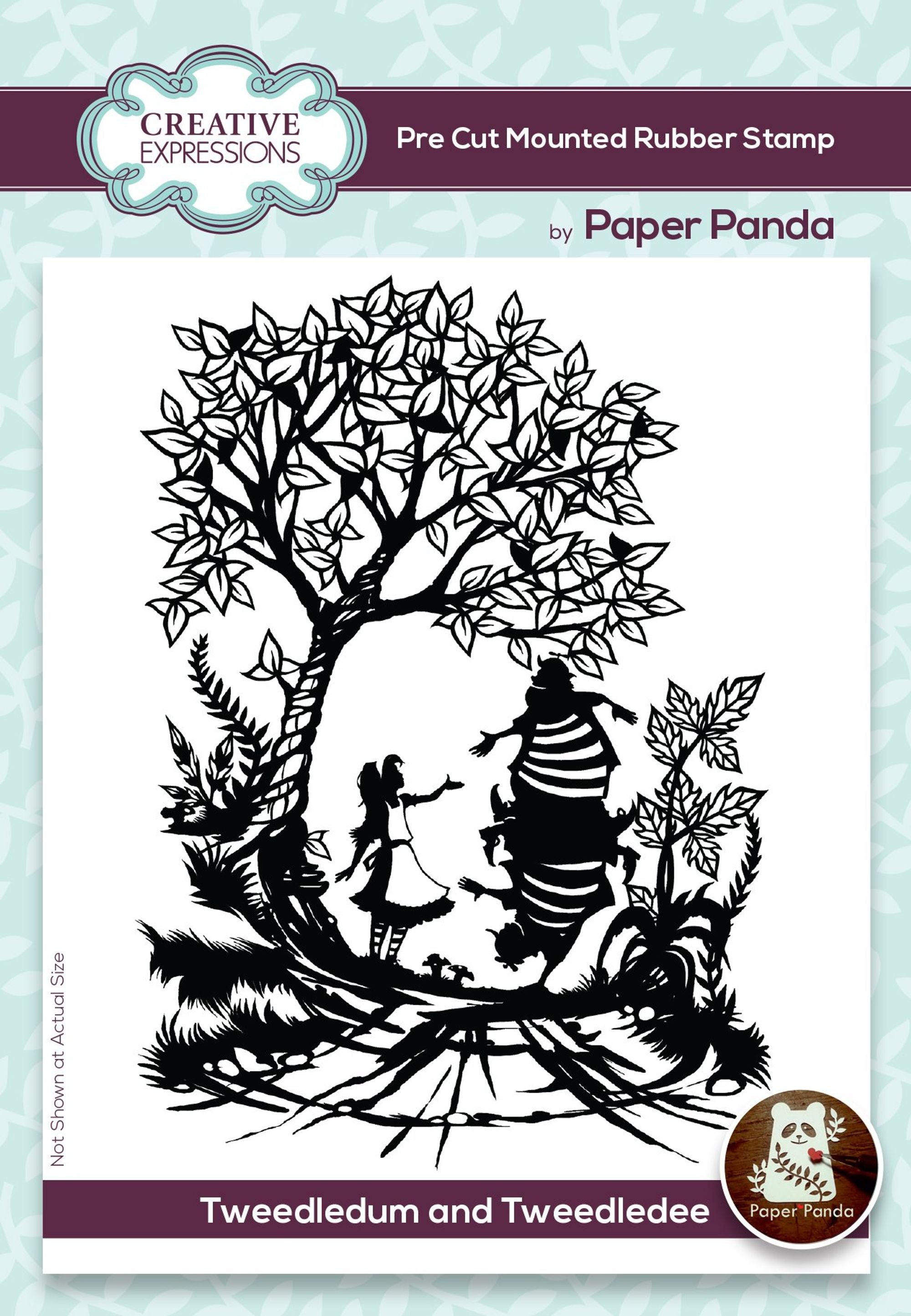 Creative Expressions Paper Panda Tweedledum and Tweedledee Pre Cut Rubber Stamp