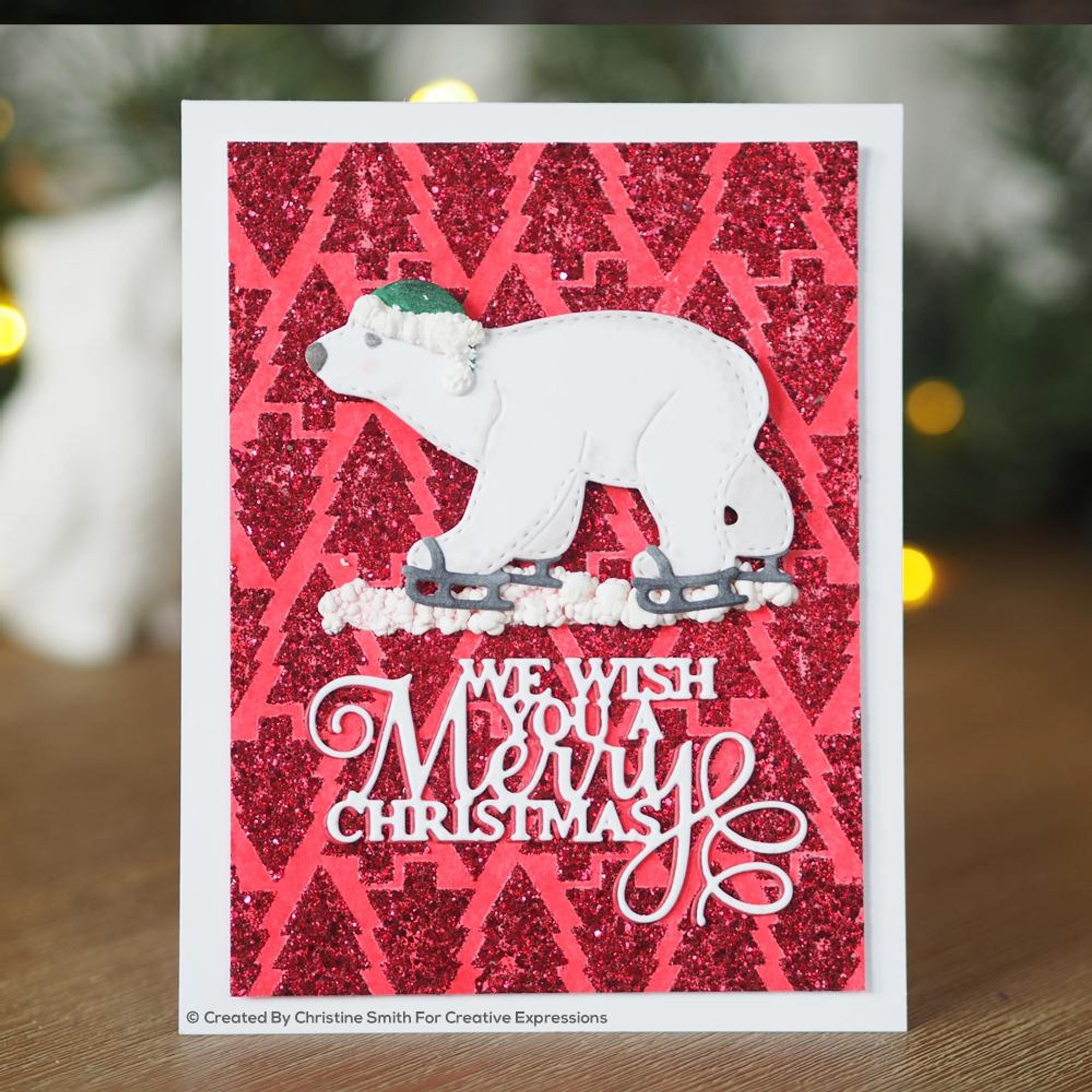 Dies by Sue Wilson Festive Polar Bear