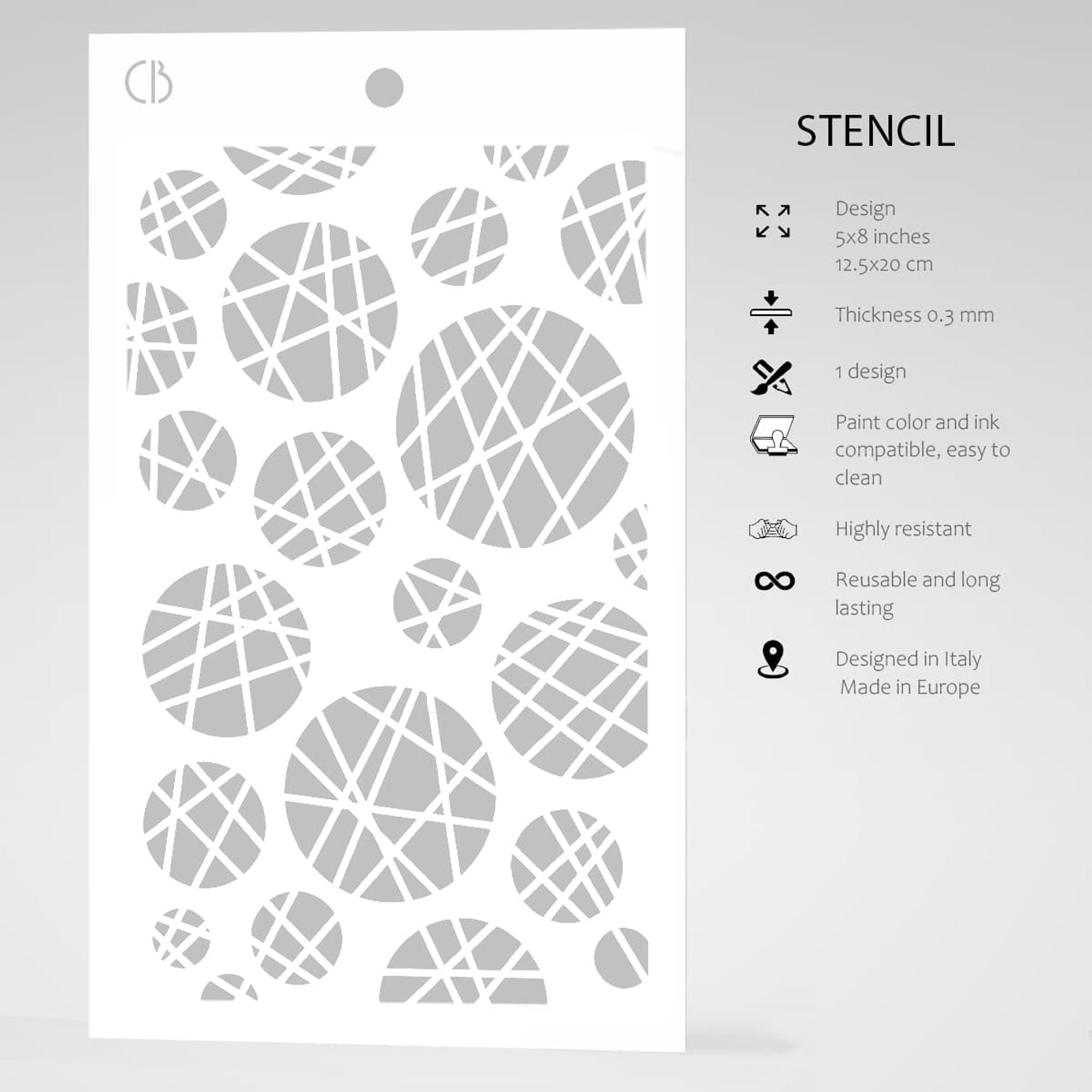 Ciao Bella Texture Stencil 5"x8" Dots & Stripes