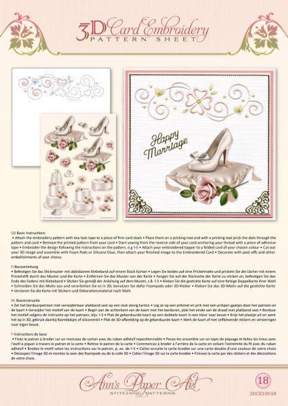 Ann Paper Embroidery Pattern - Wedding