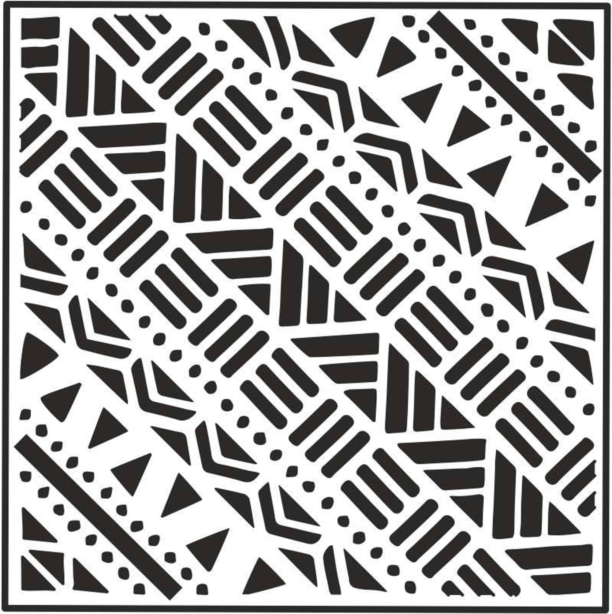 Sue Wilson Tribal Fabric 7 in x 7 in  Stencil