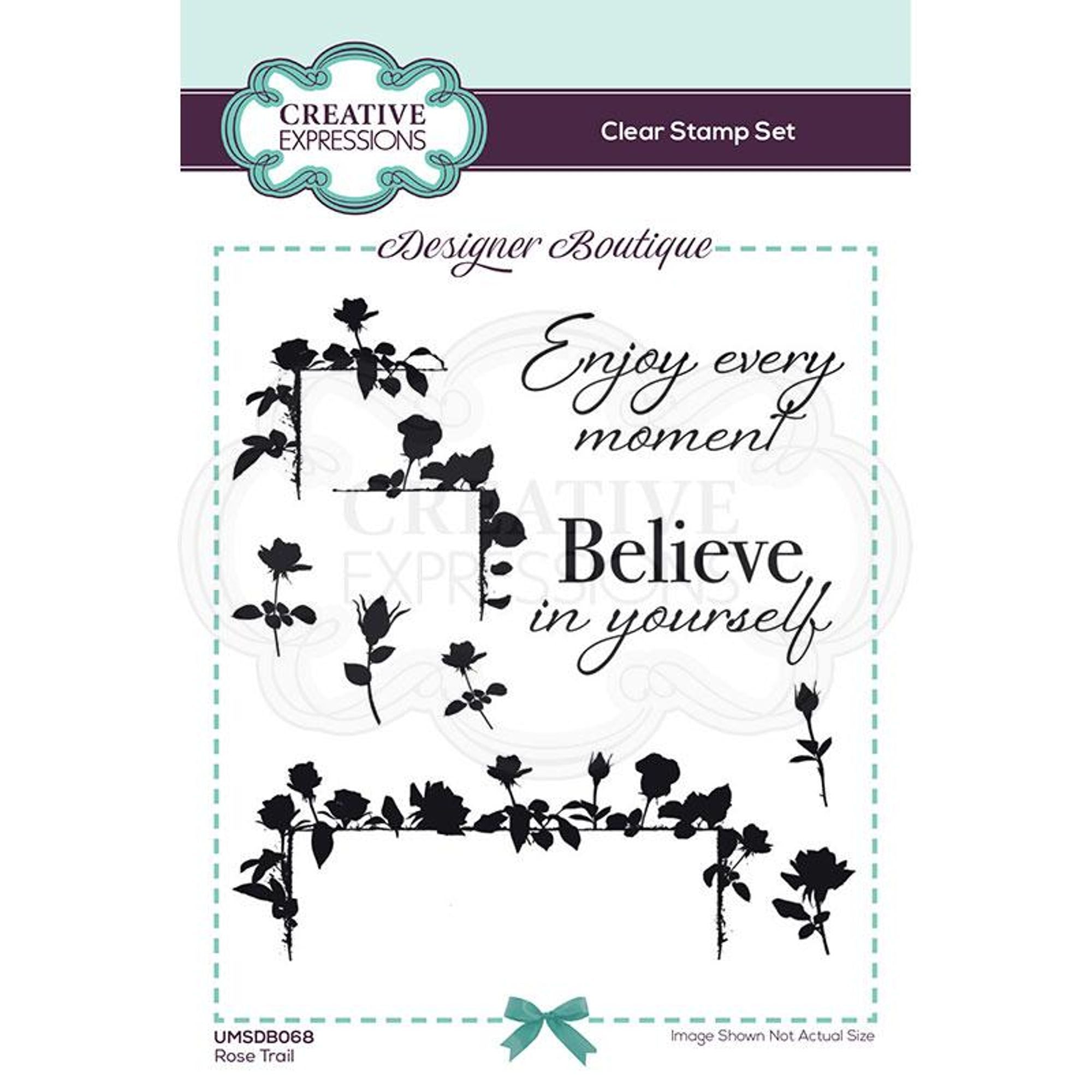 Creative Expressions Designer Boutique Collection Rose Trail A6 Clear Stamp Set