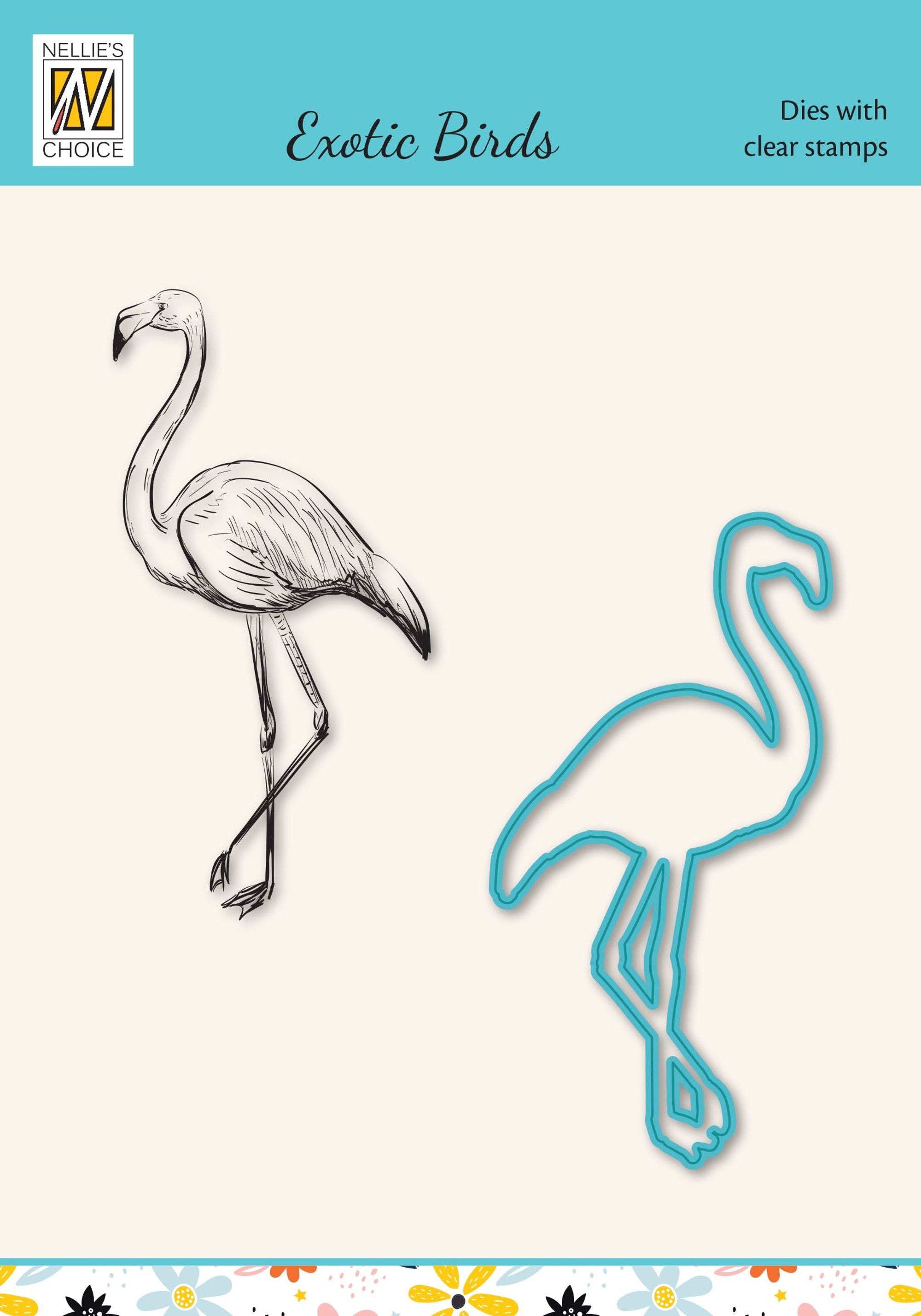 Nellie's Choice Die & Stamp Set - Exotic Birds Series - Flamingo