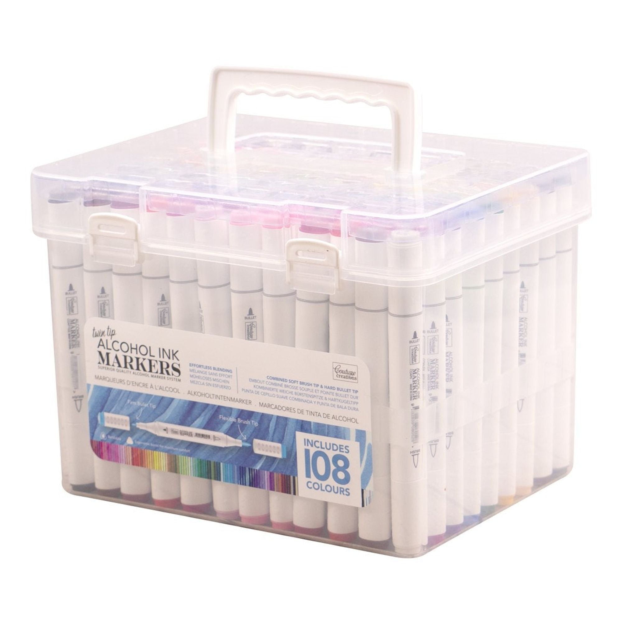 Twin Tip Alcohol Ink Marker Case (Includes 108 Colours)