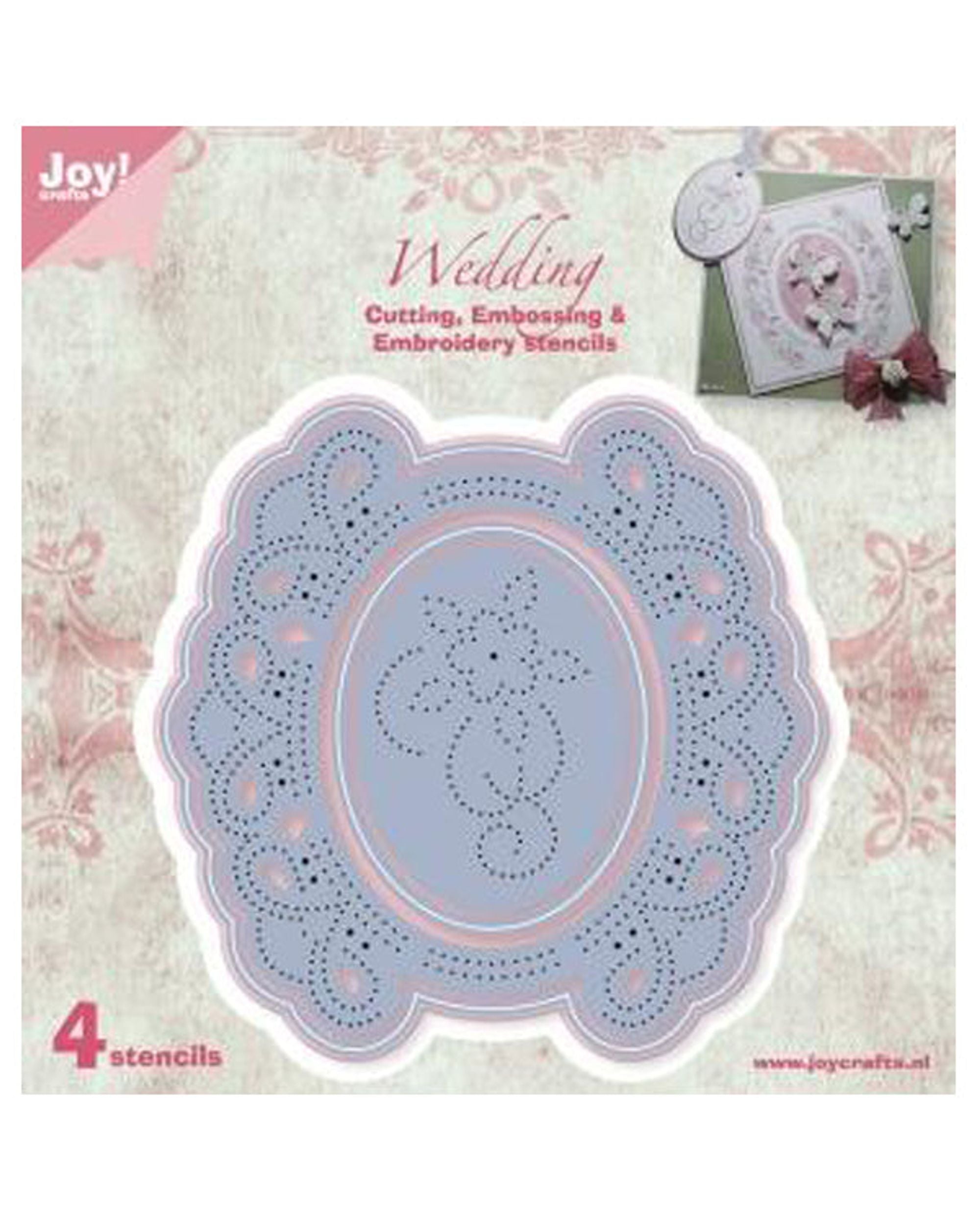 Joy! Crafts Cutting and De-bossing Embroidery Die, Circle Floral Frame