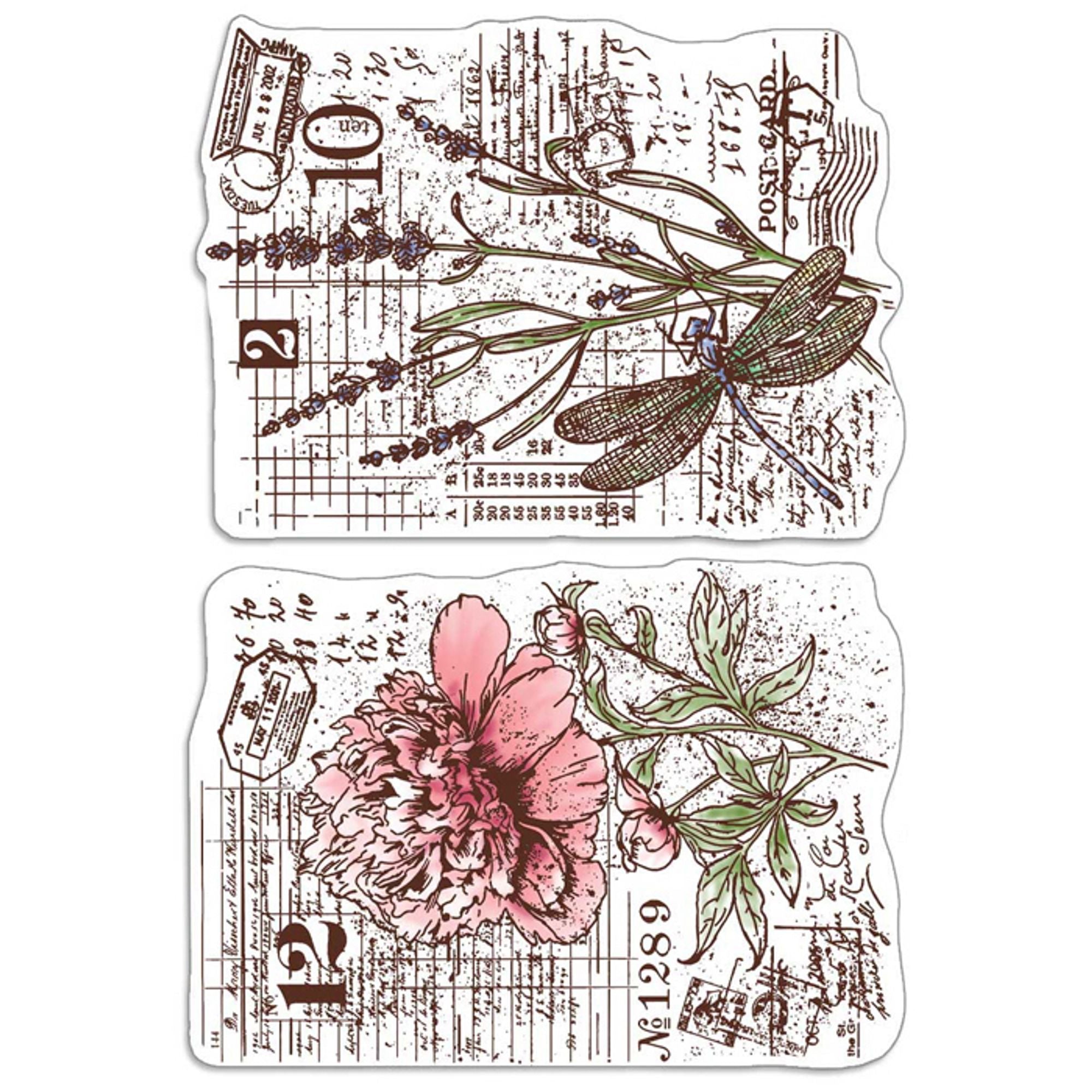 Ciao Bella Clear Stamp Set 4"X6" Botanical Postcards