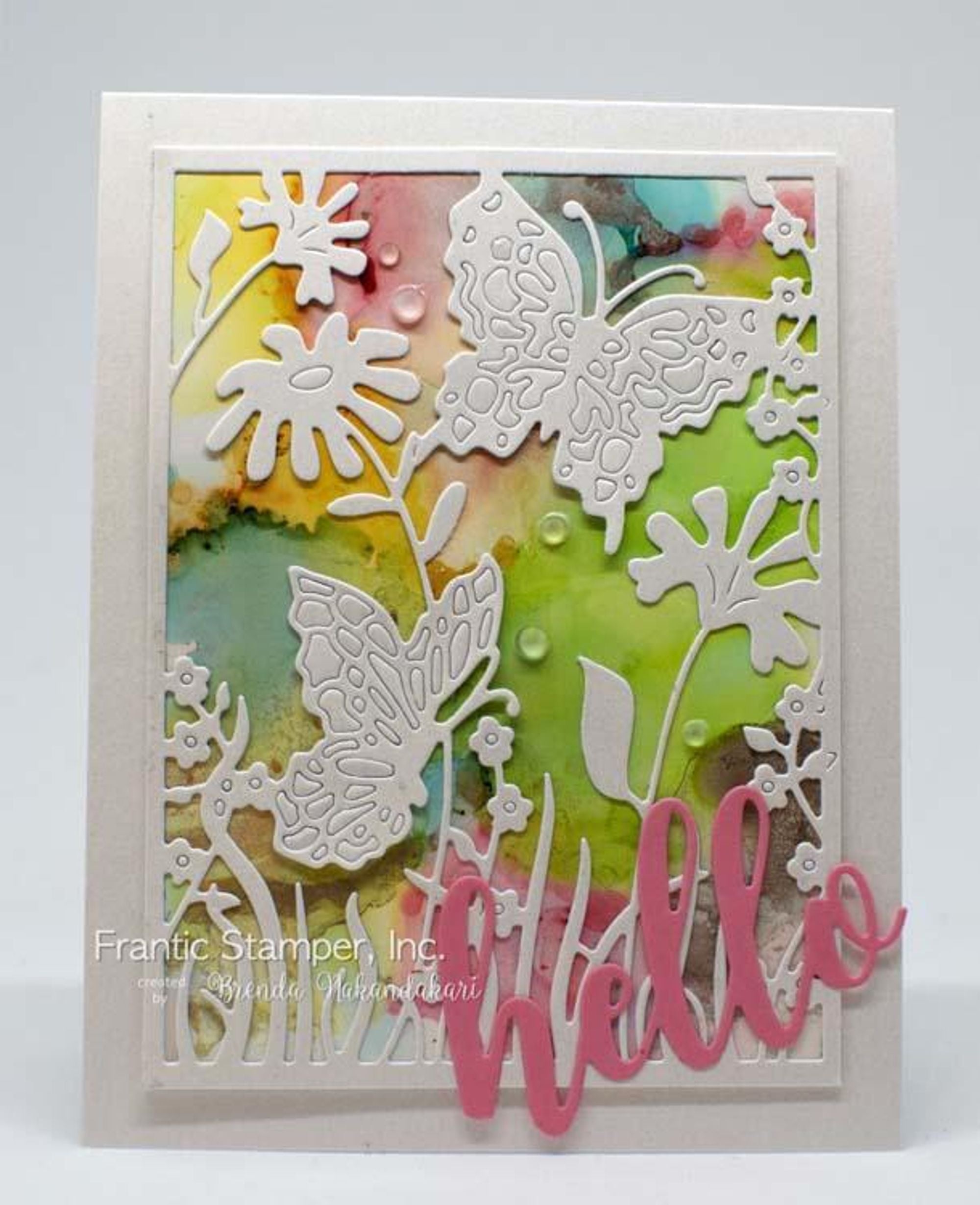 Frantic Stamper Precision Die - Spring Butterfly Card Panel