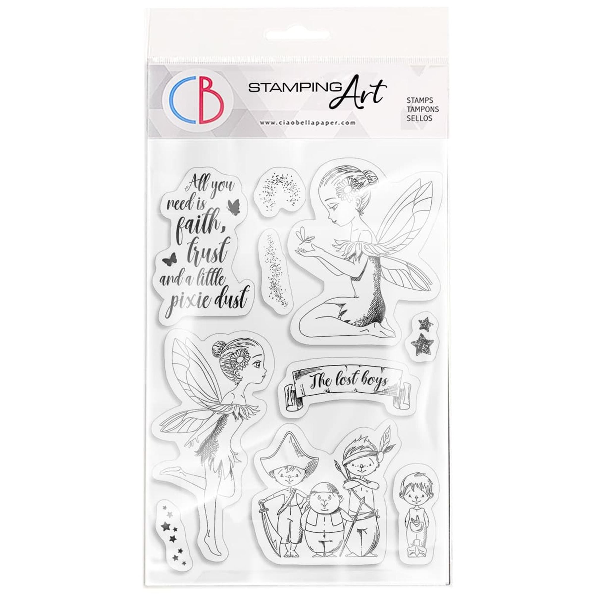 Ciao Bella Clear Stamp Set 4"x6" Tinker Bell & The Lost Boys