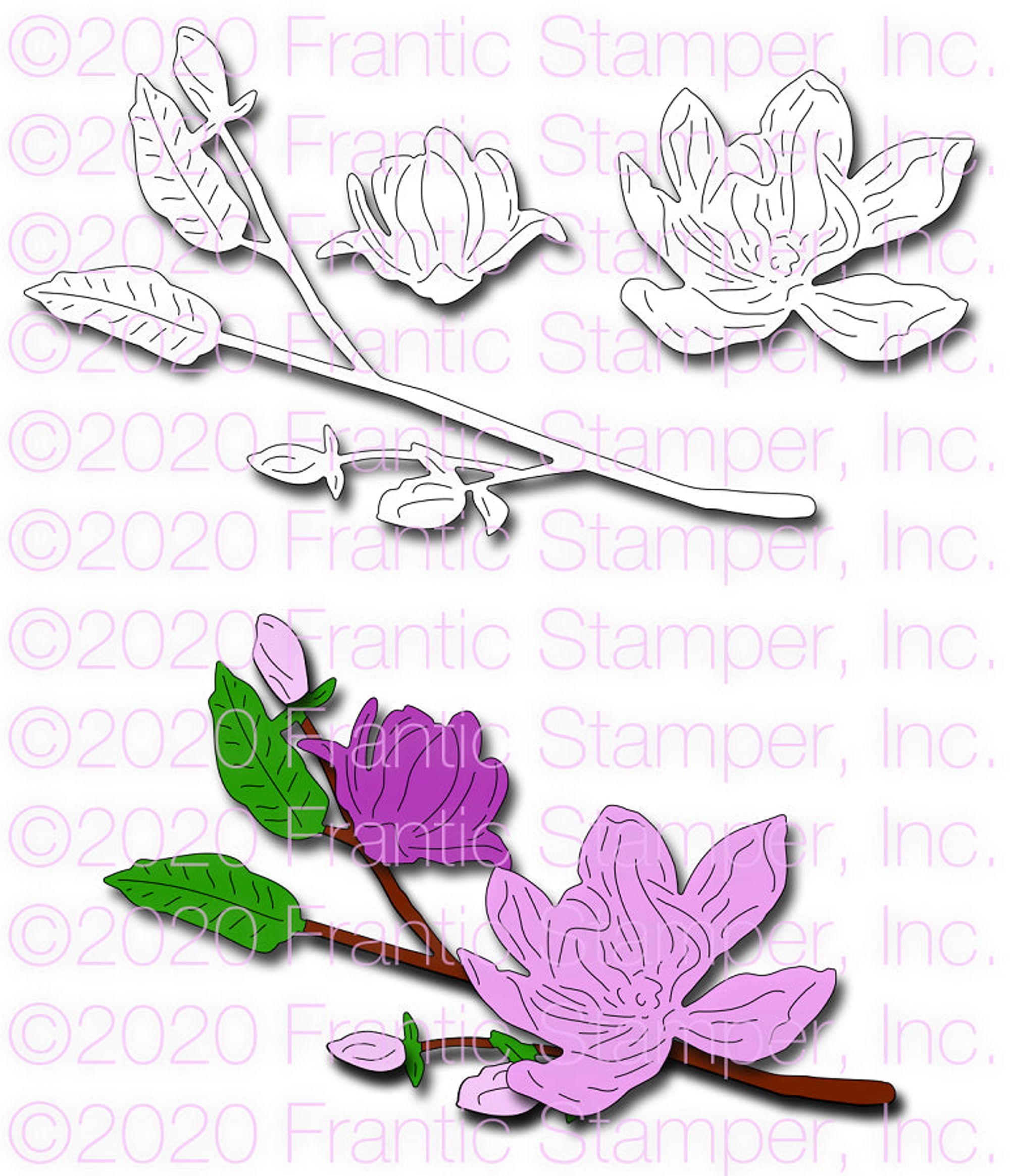 Frantic Stamper Precision Die - Magnolia Branch