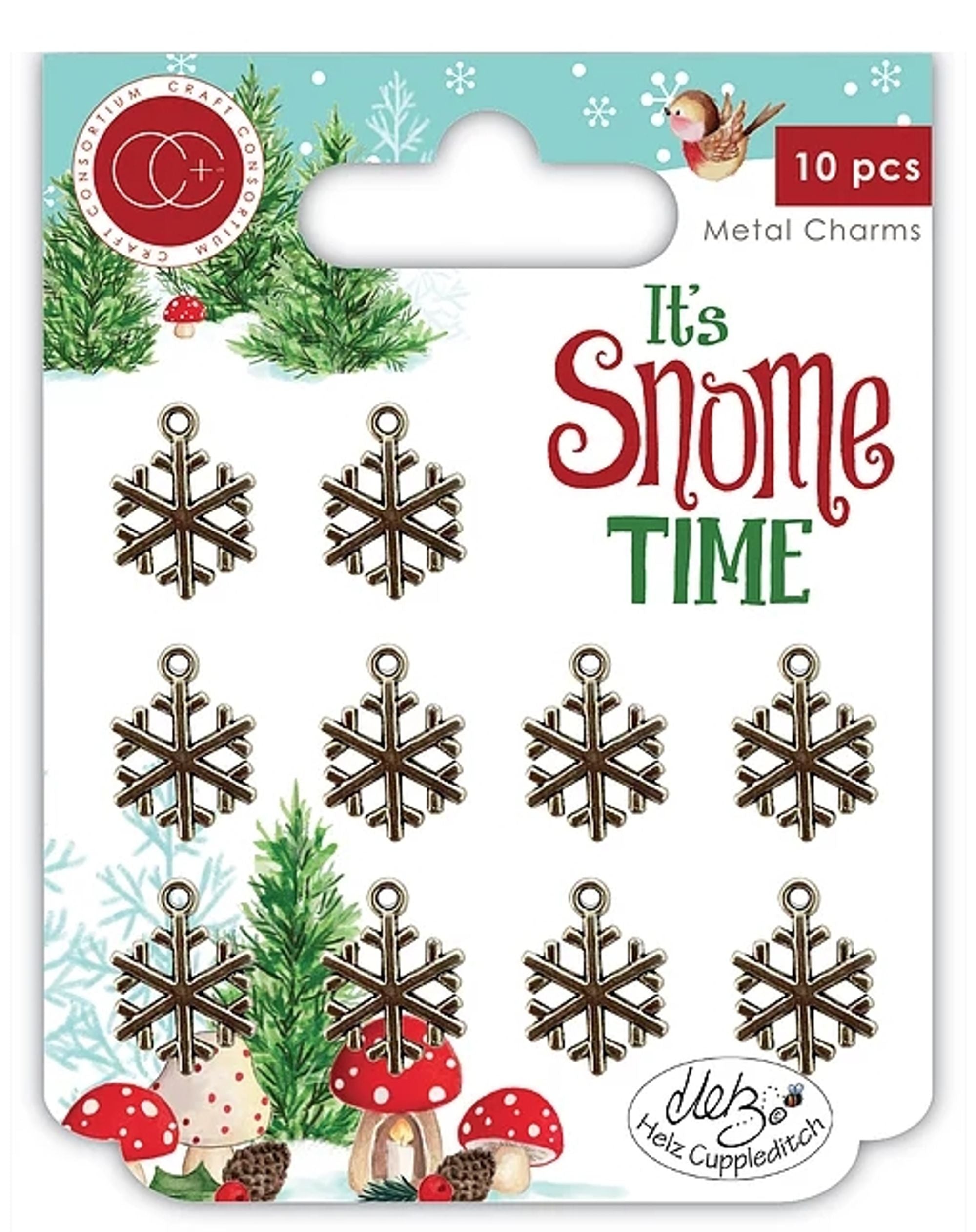 It's Snome Time - Metal Charms - Snowflakes