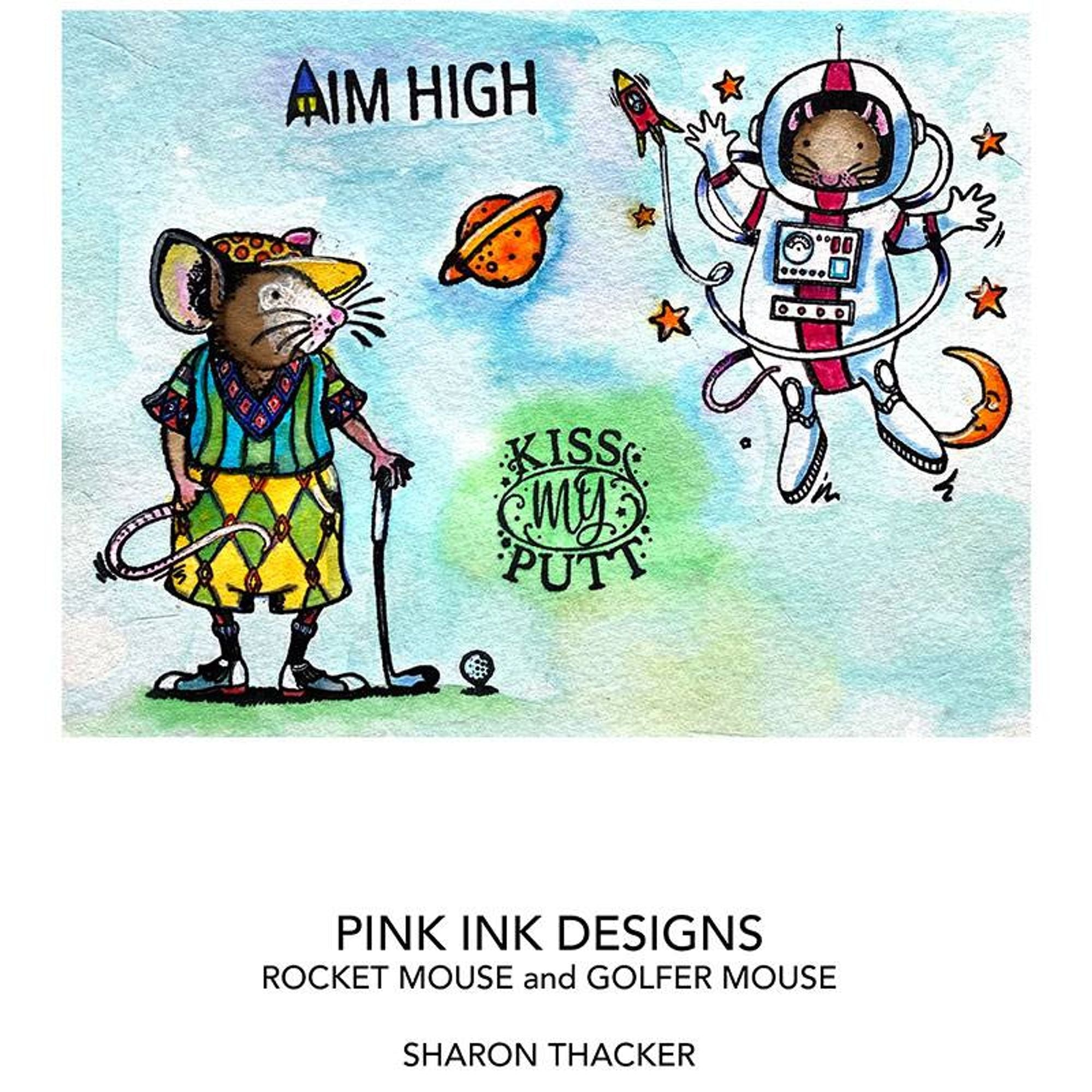 Pink Ink Designs Rocket Mouse A7 Clear Stamp