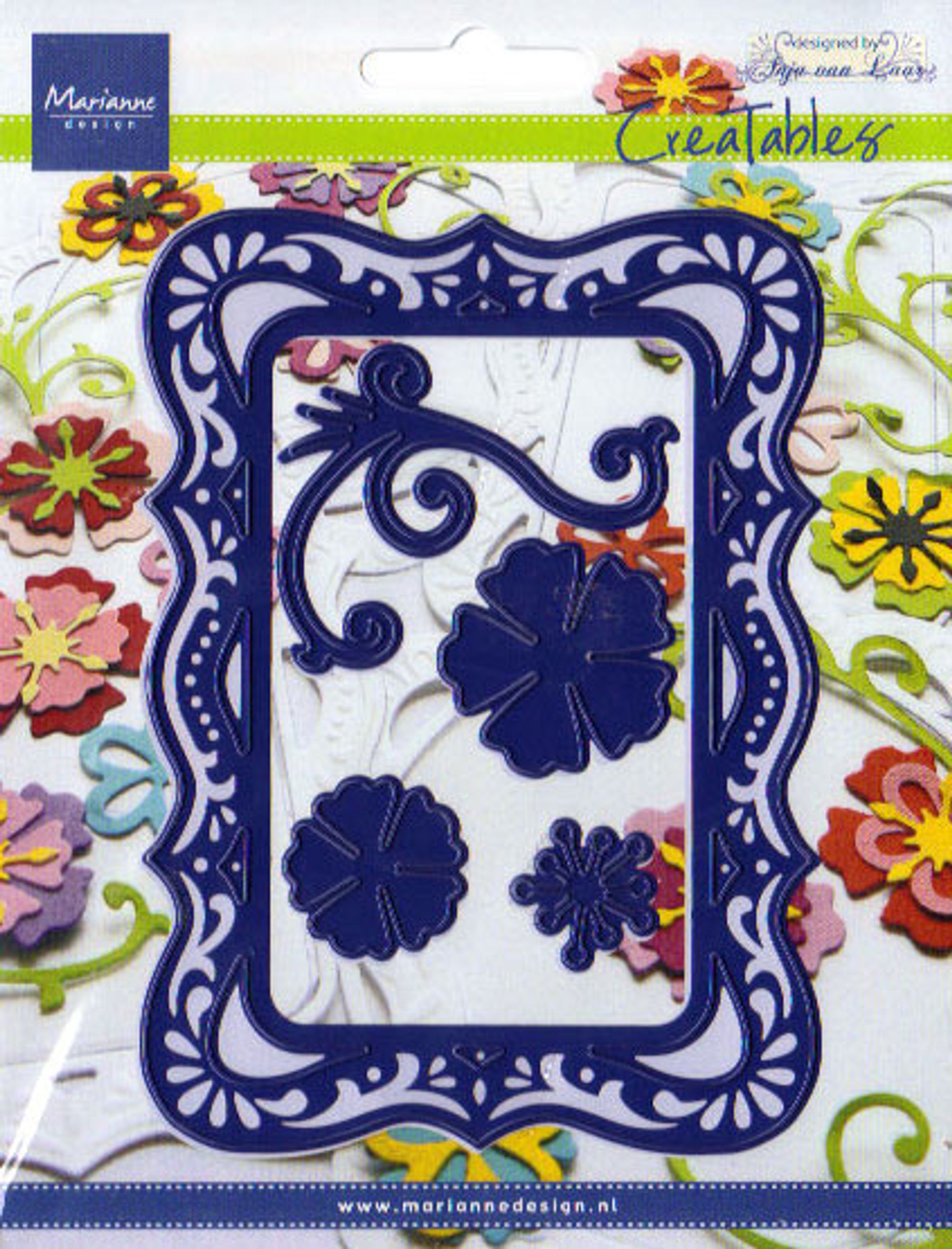 Marianne Design: Creatables Dies - Rectangle Frame & Flowers