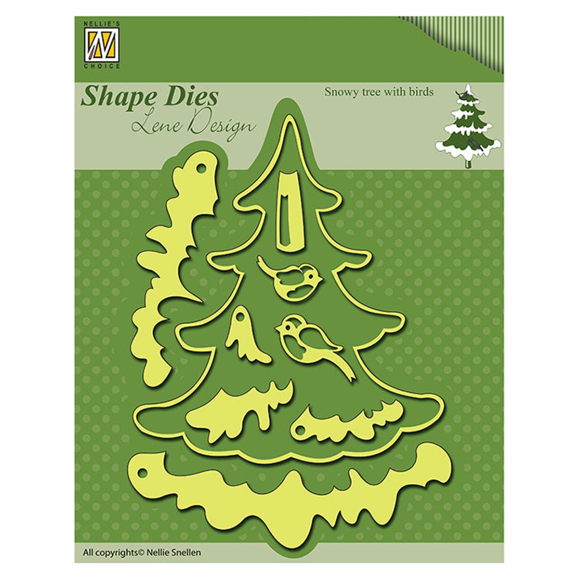 Shape Die Lene Design - Snowy Tree with Birds