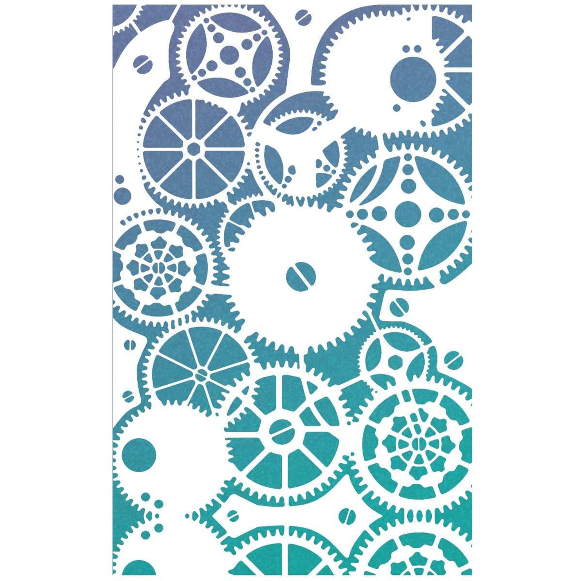 Ciao Bella Texture Stencil 5"x8" Clock Gears