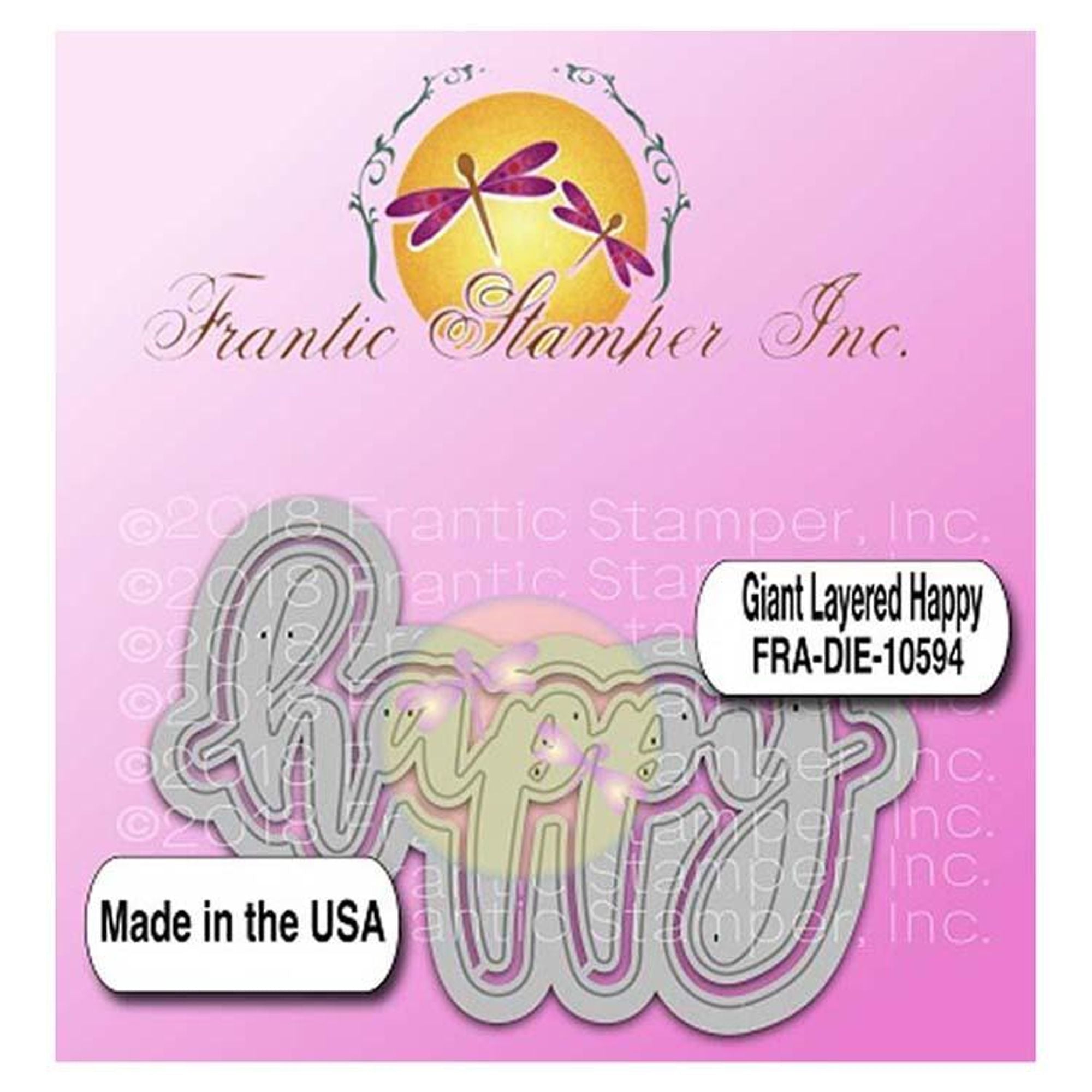 Frantic Stamper Precision Die - Giant Layered Happy