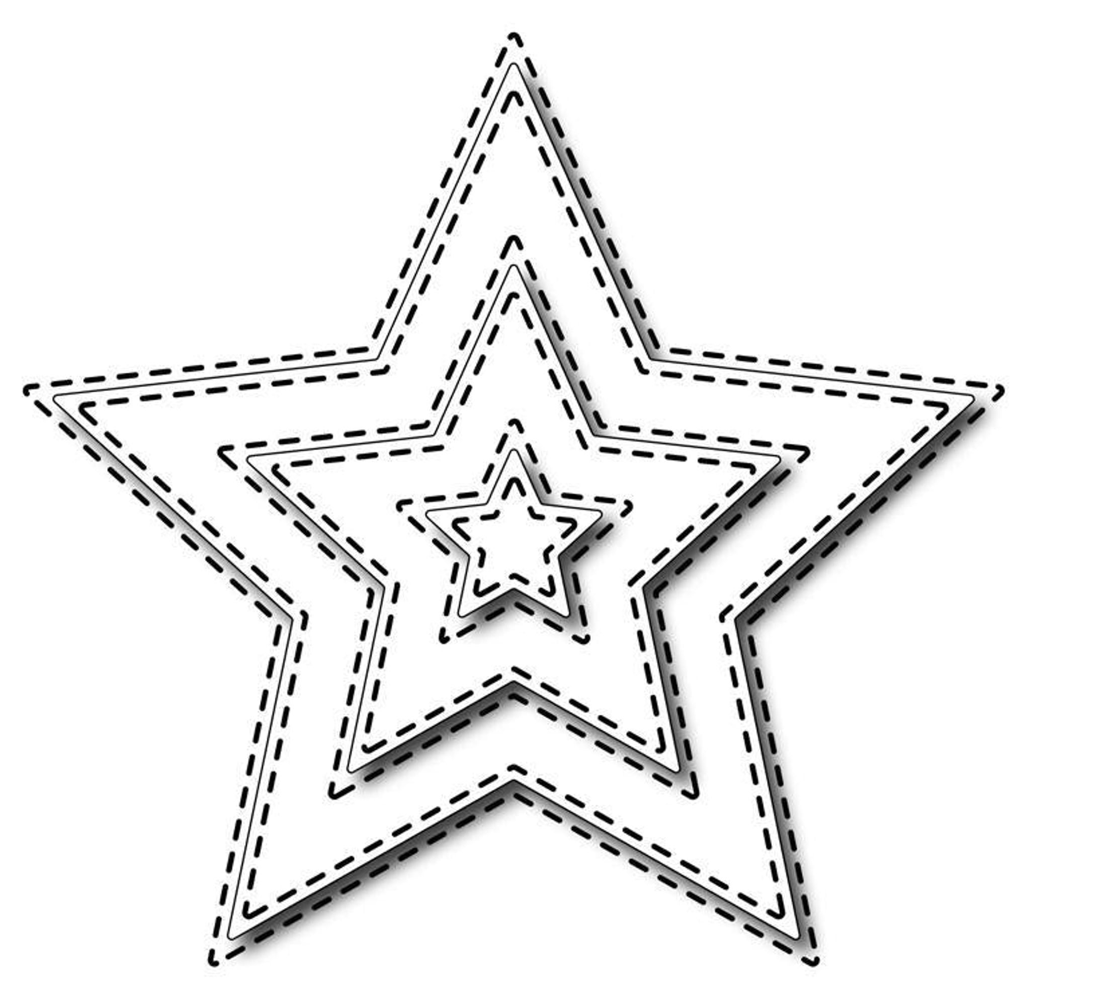 Frantic Stamper Precision Die - Nested Stitched Stars