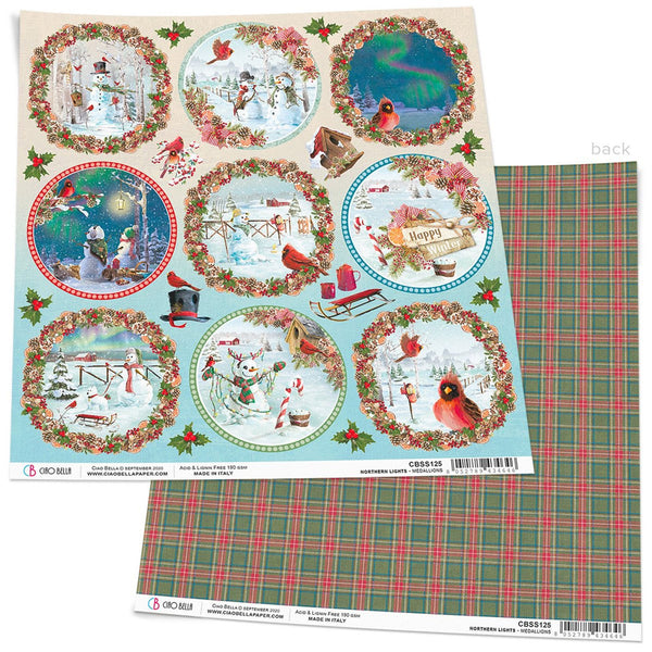 Ciao Bella 1 Piece WREATHS & TOYS Scrapbook Paper Scrapbooking Paper 12 X 12  Inches Mixed Media Made in Italy CBSS167 