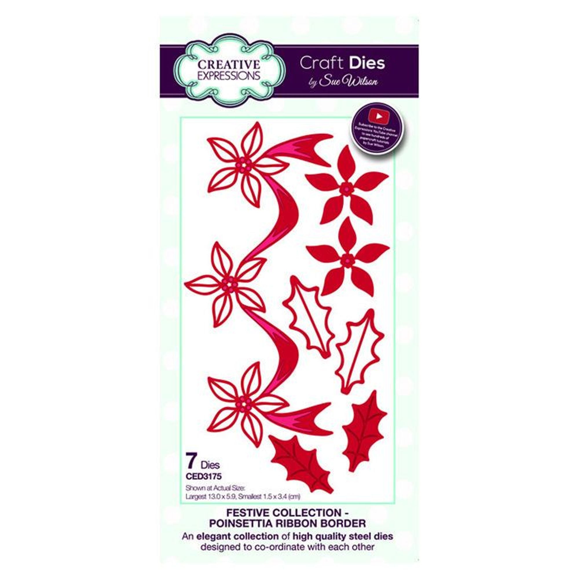Festive Collection Poinsettia Ribbon Border Craft Die