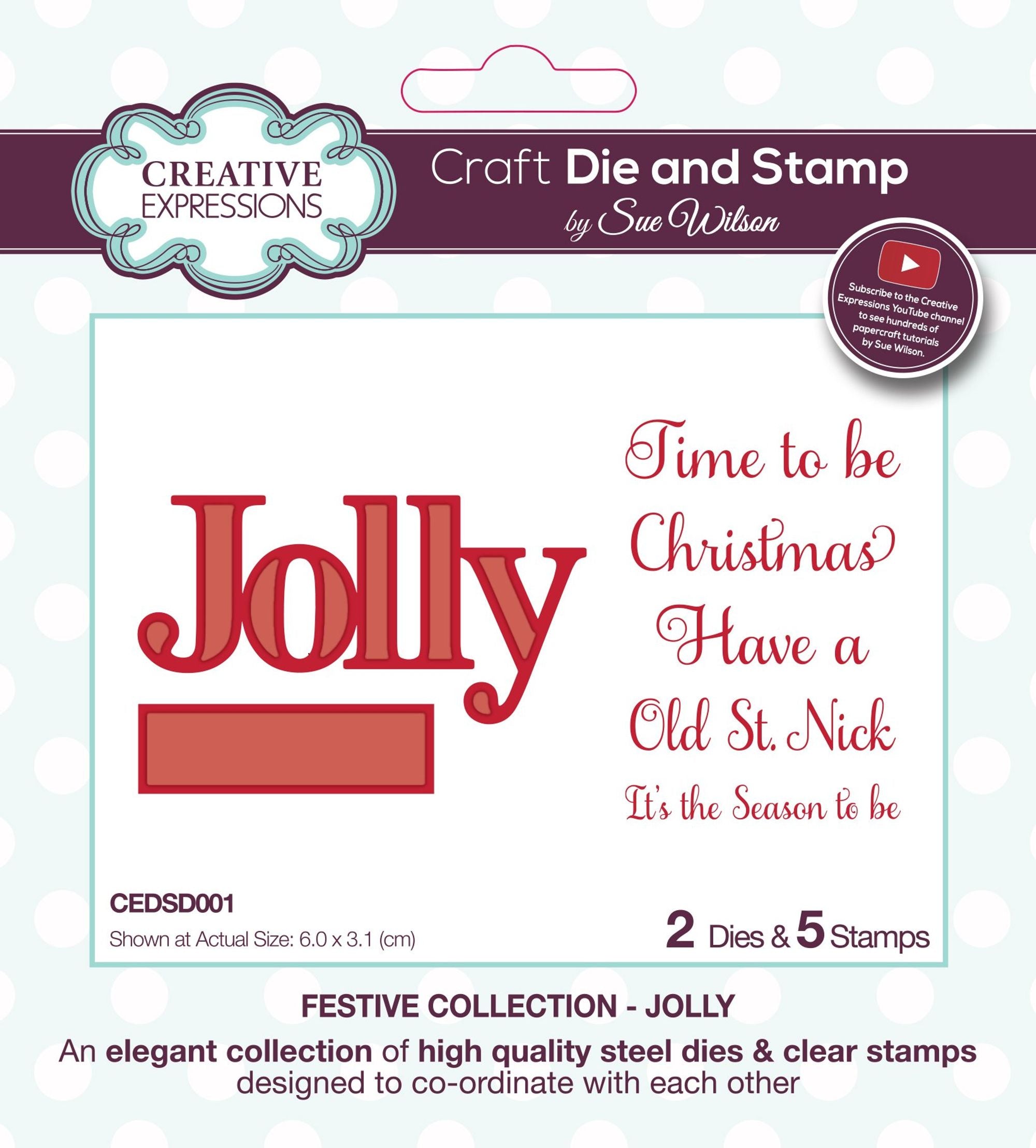Dies by Sue Wilson Festive Jolly Die & Stamp Set