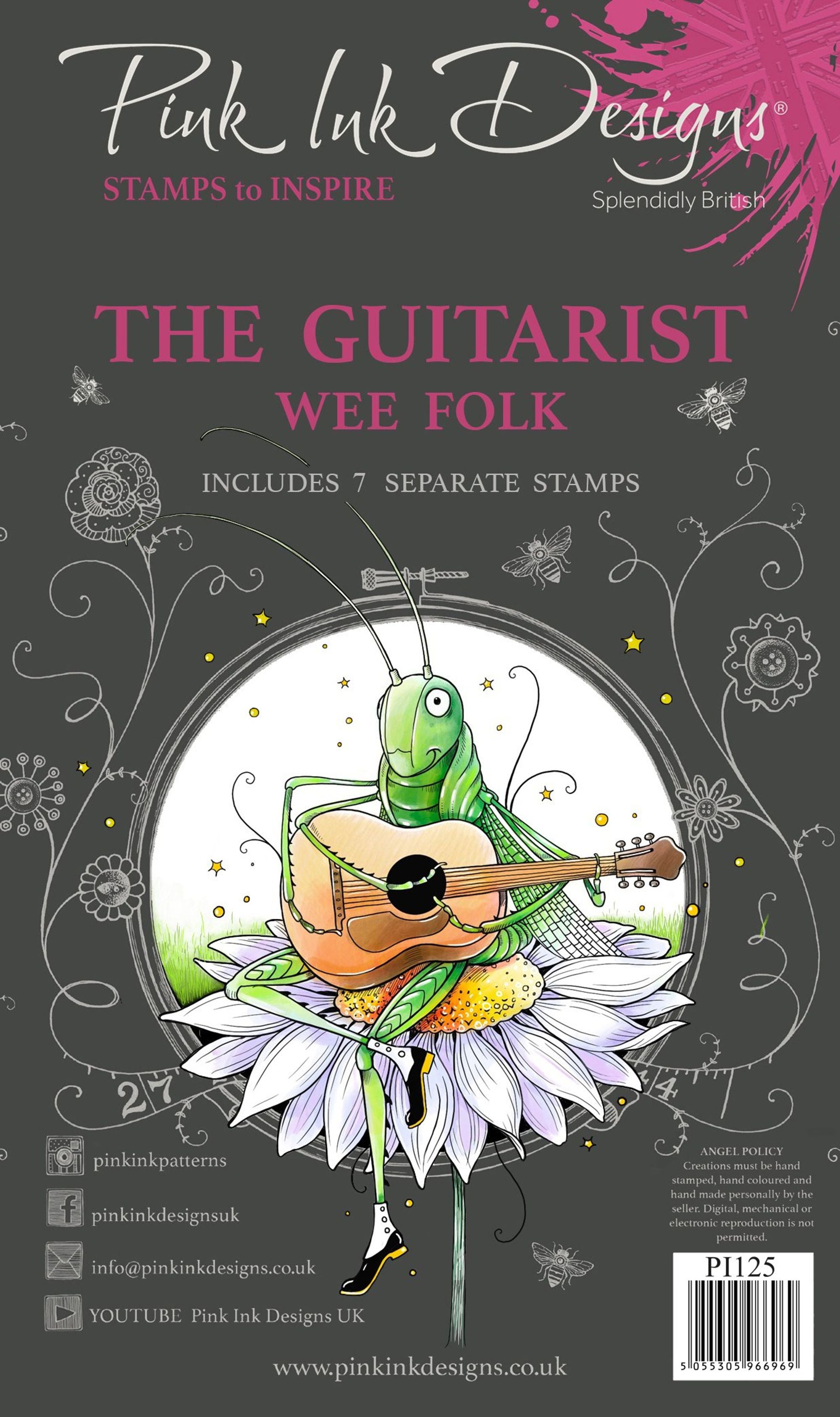 Pink Ink Designs The Guitarist A6 Clear Stamp Set