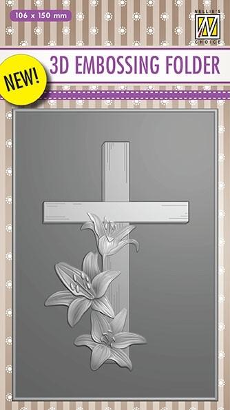 Nellie Embossing 3D Folder - Cross with Lelies
