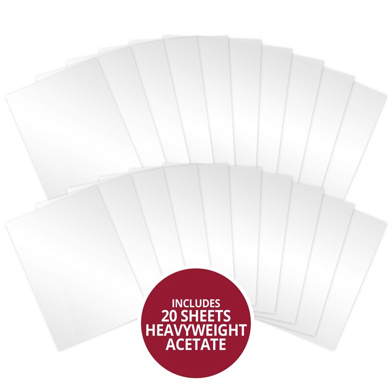Heavyweight Clear Acetate - 220 Micron x 20 Sheets