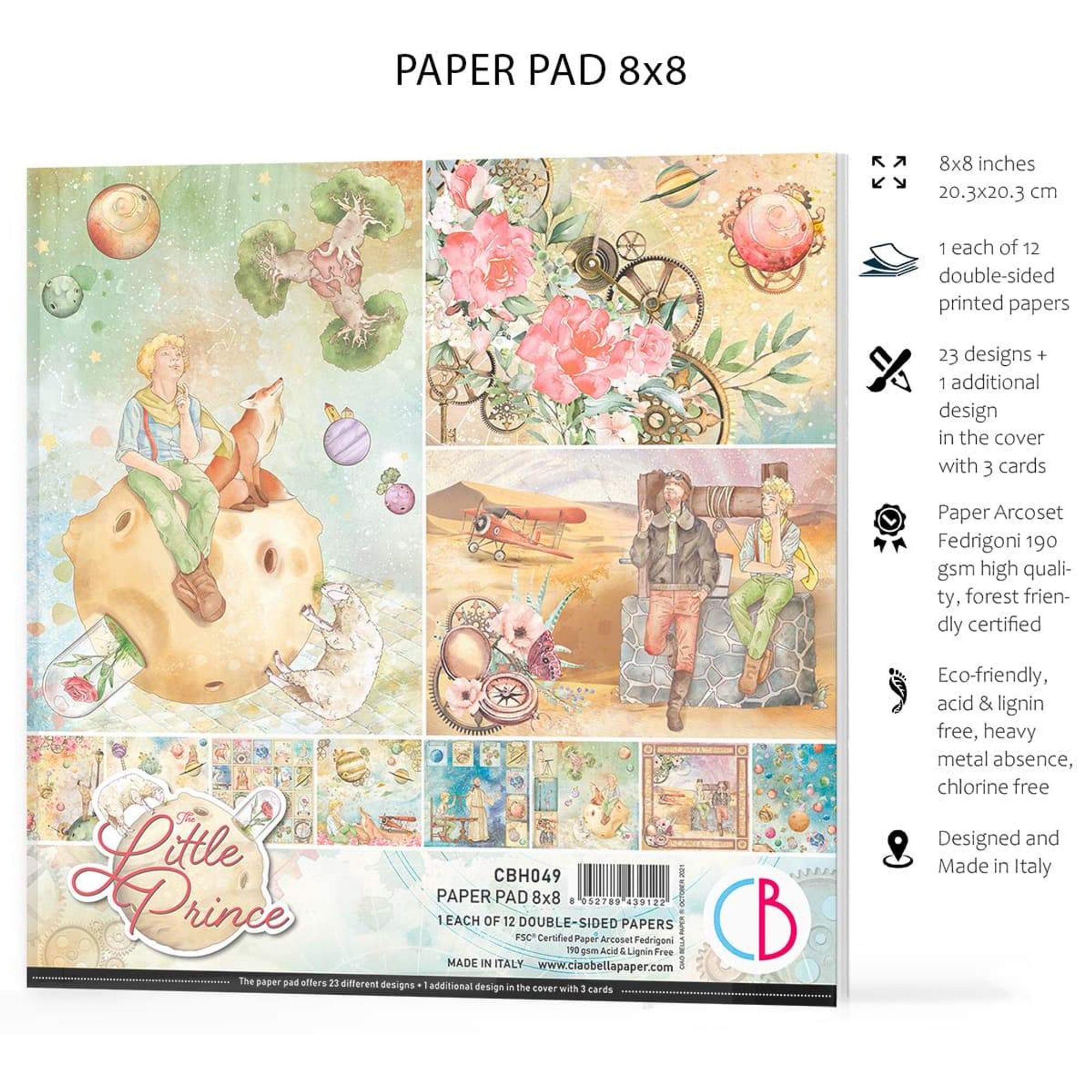 Ciao Bella The Little Prince Paper Pad 8"x8" 12/Pkg