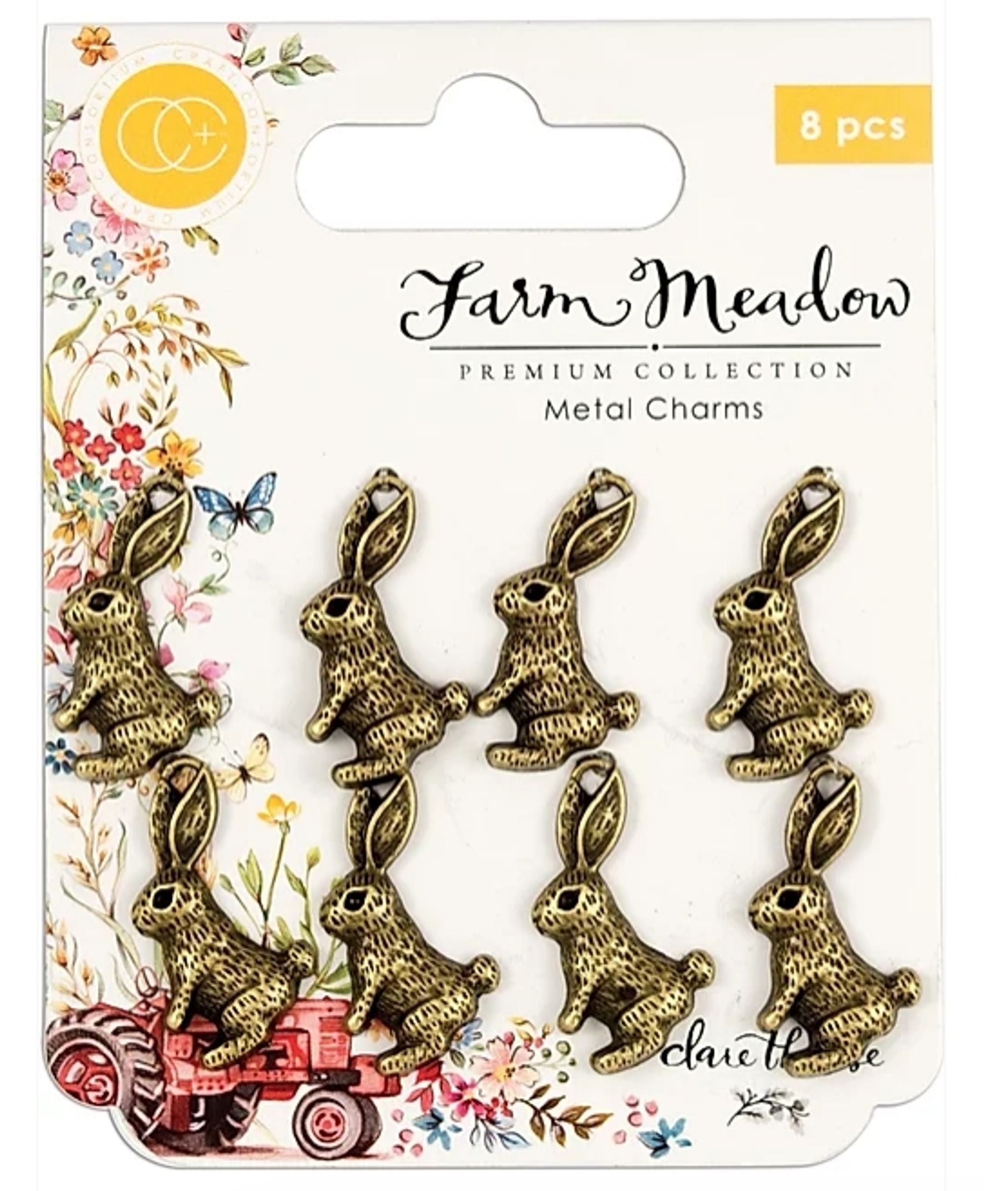 Farm Meadow - Metal Charms - Rabbits