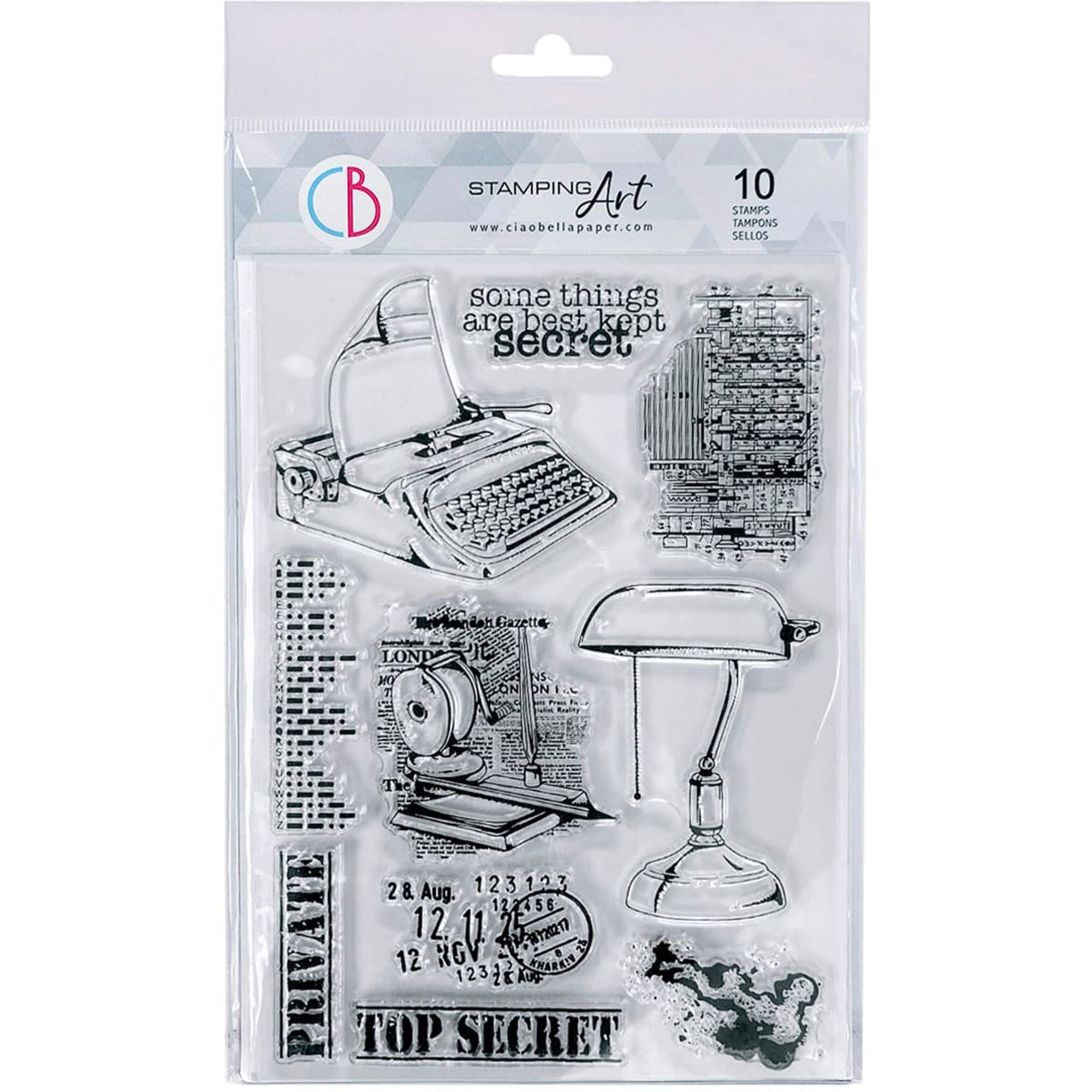 Ciao Bella Clear Stamp Set 6x8 Top Secret