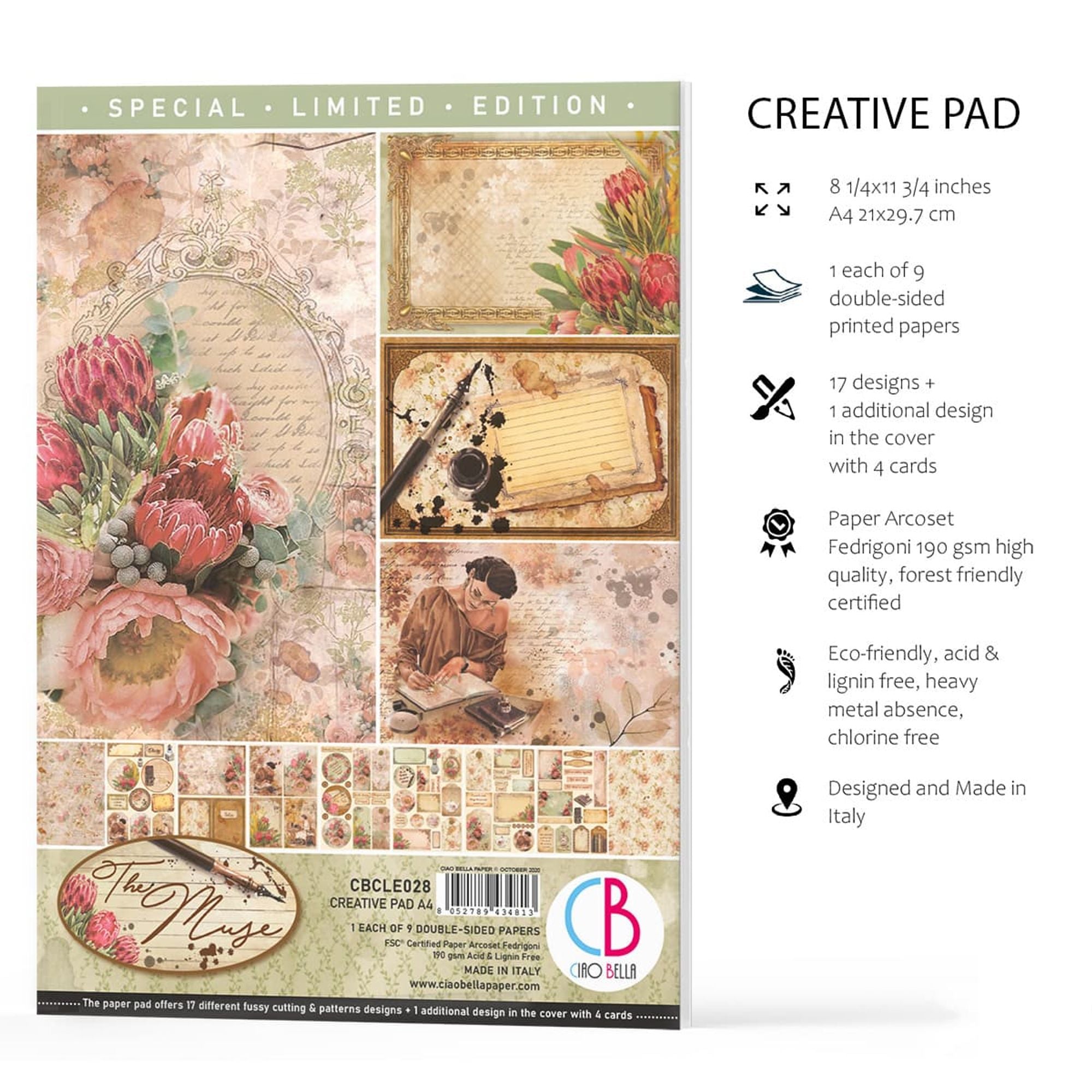 Ciao Bella The Muse Limited Edition Creative Pad A4 9/Pkg
