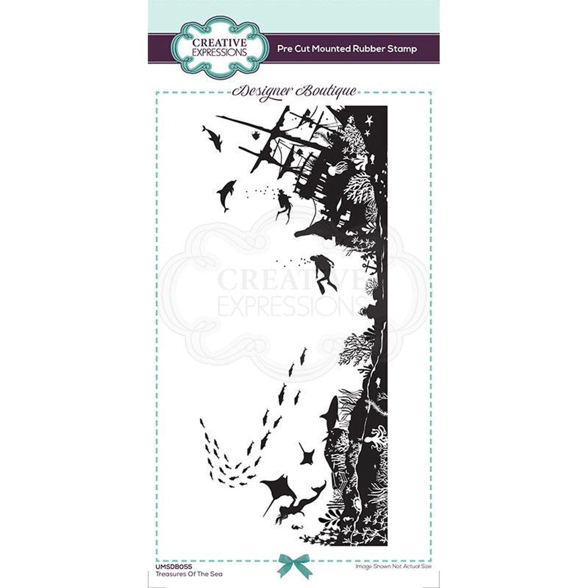 Creative Expressions Designer Boutique Collection Treasures of the Sea DL Pre Cut Rubber Stamp