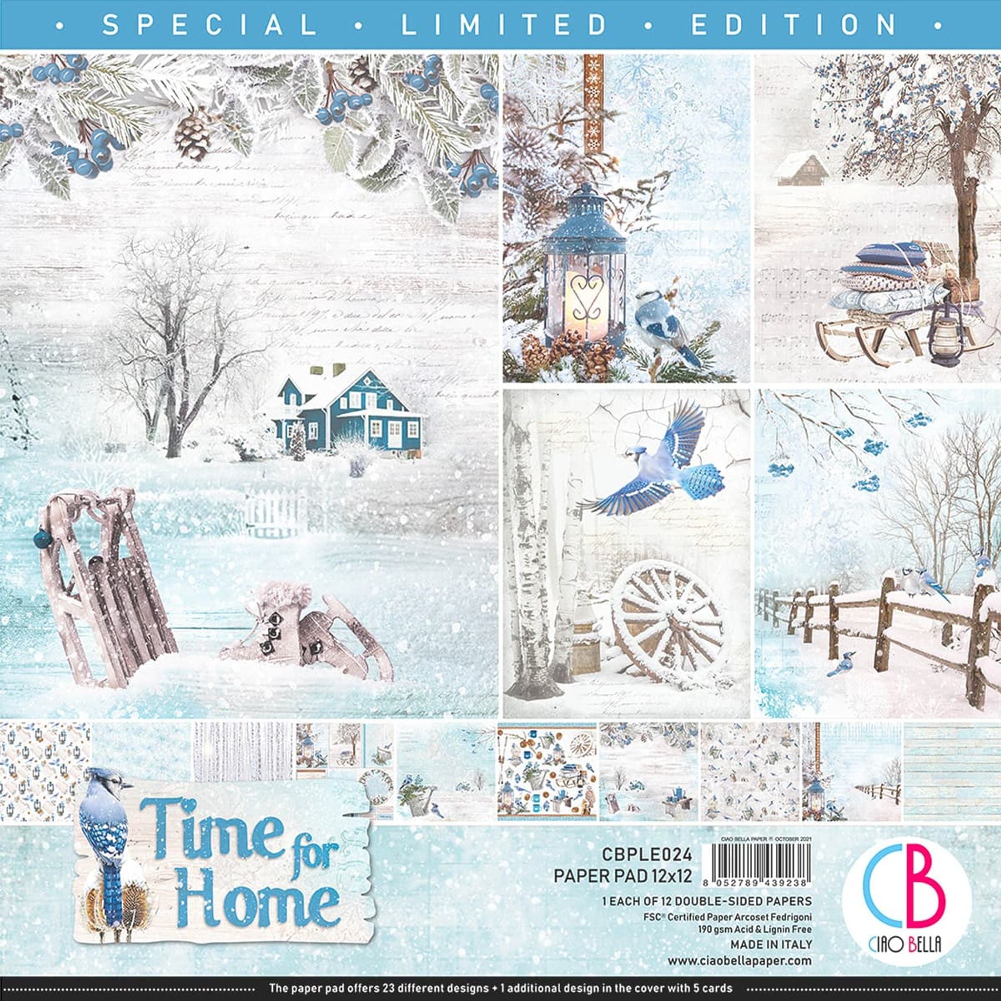 Ciao Bella Time for Home Limited Edition Paper Pad 12"x12" 12/Pkg