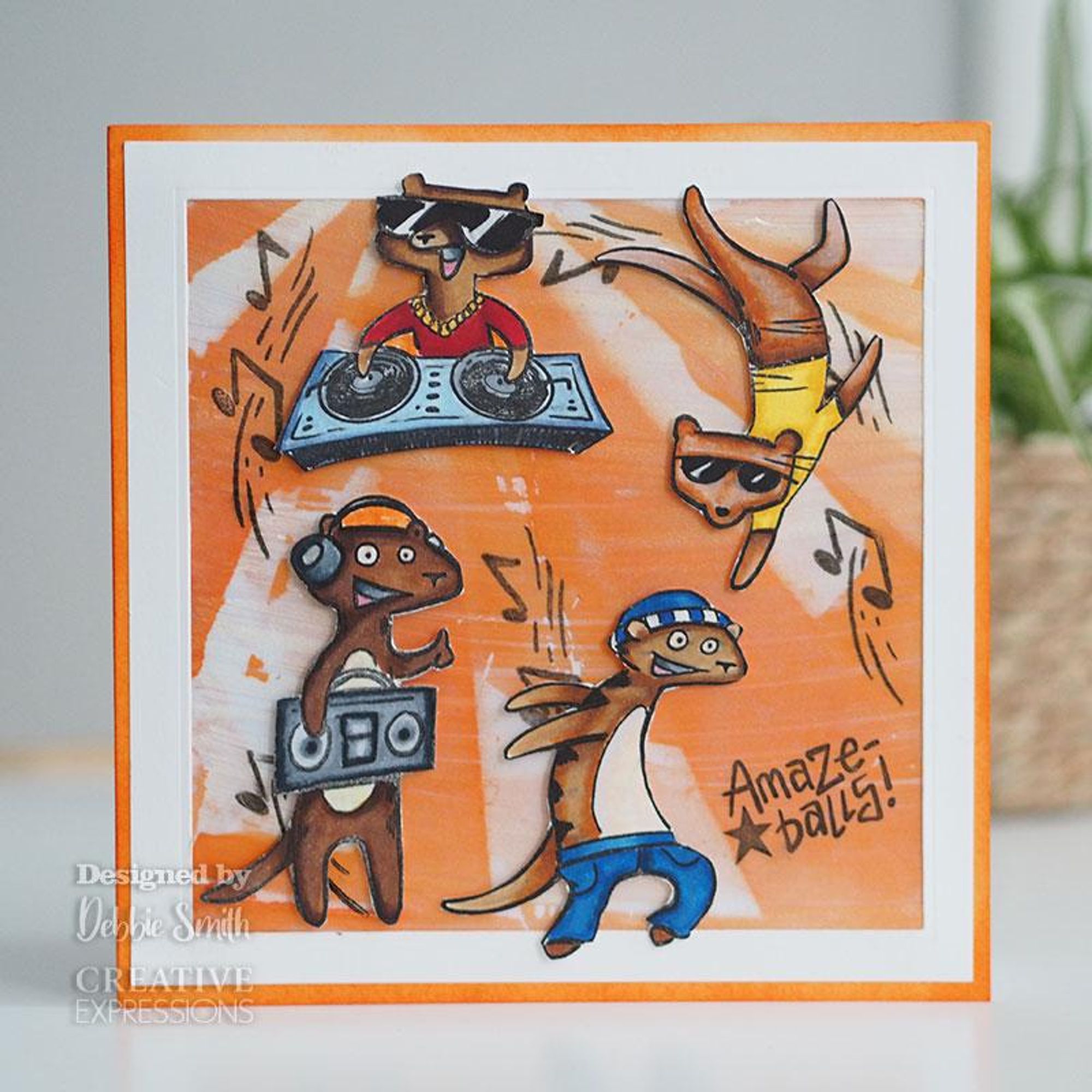 Creative Expressions Designer Boutique Collection Musical Meerkats A5 Clear Stamp