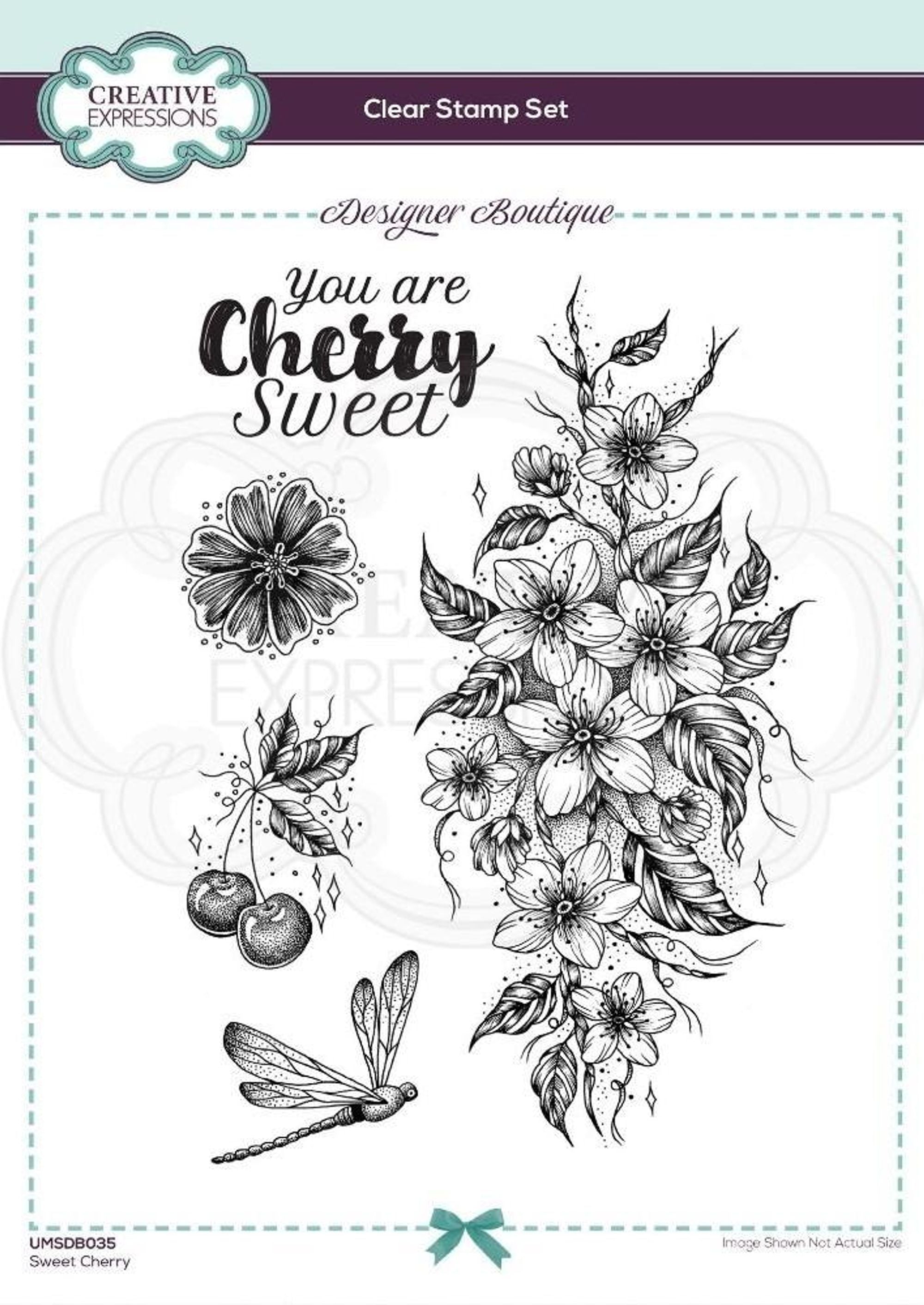 Designer Boutique Collection Sweet Cherry A5 Clear Stamp Set