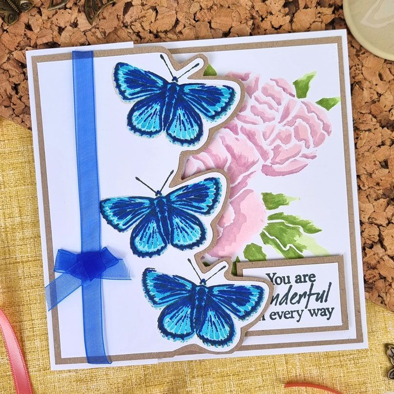For The Love Of Stamps - Layering Common Blue Butterfly