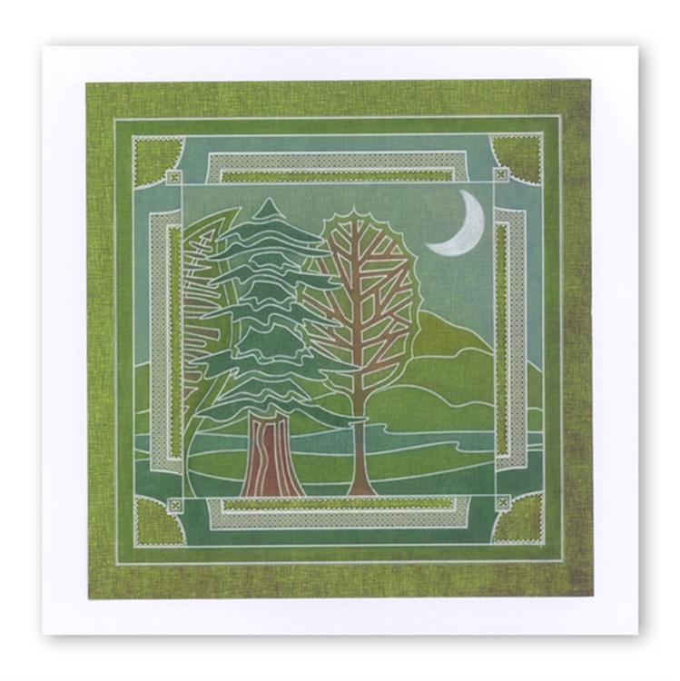 Groovi Abstract Trees (Spruce) Plate A6 Sq