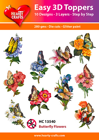 Hearty Crafts Easy 3D Toppers - Butterfly Flowers