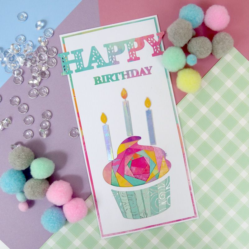 Moonstone Dies - Iris Folding - Birthday Cupcake