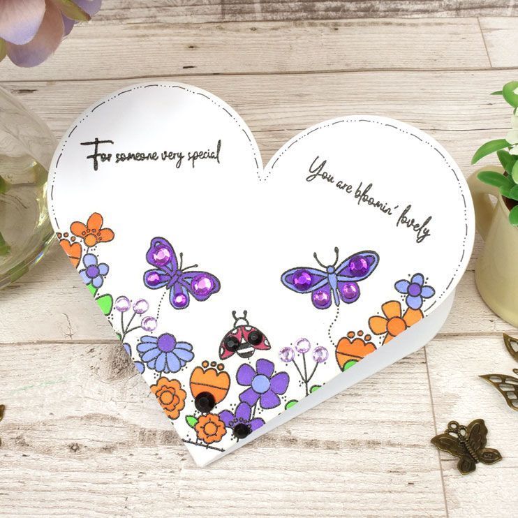 Luxury Shaped Card Blanks & Envelopes - Heart Fold Card