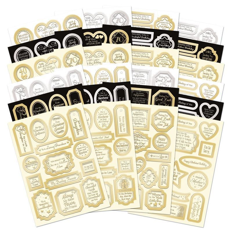 Stickables Self-Adhesive Foiled Sentiments Selection - Essential Colou